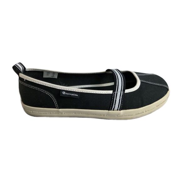 Champion Mary Jane Sneaker Flats Black White Canvas Sporty Womens Size 9.5 Y2K - Picture 5 of 11